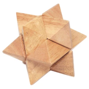6 piece wooden Star puzzle makes a 12 point interlocking star - Picture 1 of 2