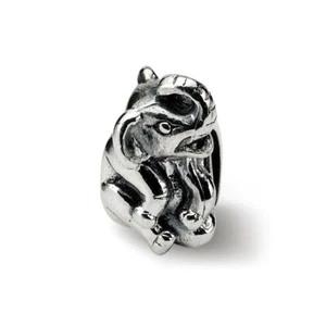 Elephant Bead .925 Sterling Silver Antique Finished Reflection Beads - Picture 1 of 5
