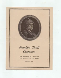 1909 pamphlet from Franklin Trust Company, Brooklyn, New York - Hugh Auchincloss - Picture 1 of 3