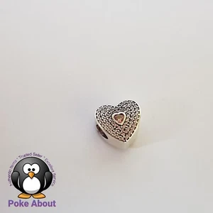 Genuine Pandora Limited Edition Sweetheart Pink CZ Pave Silver Charm 791555CZS - Picture 1 of 7