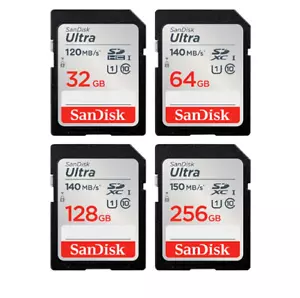 Oryginalna karta SD SanDisk 32GB 64GB 128GB SDXC Class 10 Karta pamięci - Zdjęcie 1 z 7