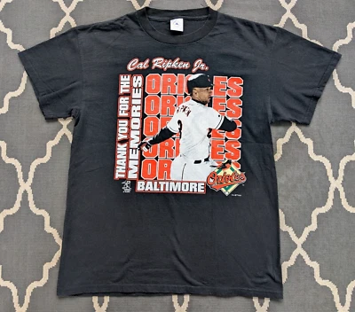 Camisa De Colección Baltimore Orioles Para Hombre Grande Cal Ripken MLB 2001 Negra Foto 1 de 4