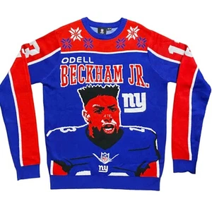 NFL Team Apparel Sweater Odell Beckham Jr. New York Giants Men’s Medium Acrylic - Picture 1 of 19