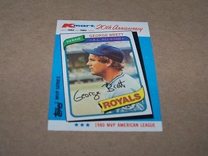 ROYALS GEORGE BRETT 1982 TOPPS KMART 20TH ANNIVERSARY #38 OF 44