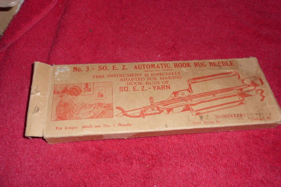 No. 3 SO. E.Z. AUTOMATIC HOOK RUG NEEDLE WONDERART NOS  Box Has Wear - Image 1 of 3