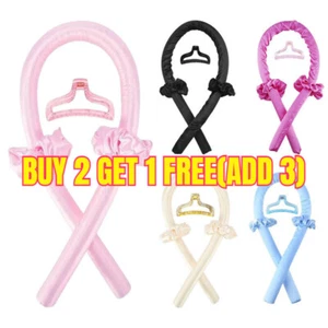 Silk Ribbon Hair Curlers Heatless Curling Rod Lazy Wave Headband Styling Tool uk - Picture 1 of 23