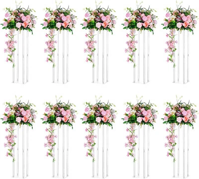 10 Stück Hochzeit Deko Tischdekoration Vase 80cm Hohe Acrylblumen Bodenvase - Bild 1 von 4