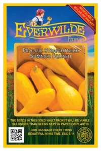 1 Oz Prolific Straightneck Summer Squash Seeds - Everwilde Farms Mylar Packet - Picture 1 of 3