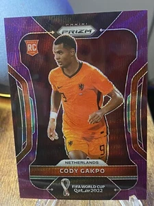 2022 Prizm World Cup Cody Gakpo #153 Purple Wave /99 Liverpool Netherlands - Picture 1 of 3