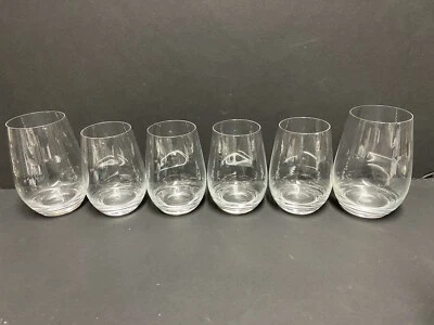 Lote de seis (6) copas de vino Williams Sonoma cristal sin tallo Foto 1 de 4