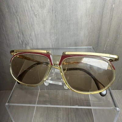 Gafas de sol Cazal vintage mod. Marcos 335 oro granate rojo Alemania solamente Foto 1 de 4