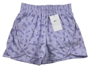 Nike Kids' Dri-FIT High-Waisted Training Shorts 4” Terry Girls Size M Purple NWT - Picture 1 of 12