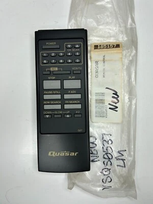 Quasar VSQS0537 TV VCR Remote OEM NOS for VH5370 VH5346 VH5346XE VH5270 VH5371 + - Image 1 of 2