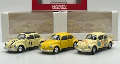 Lot de 3 Volkswagen Coccinelle 1/64 Norev Neuf Boite d'Origine - Photo 1/4