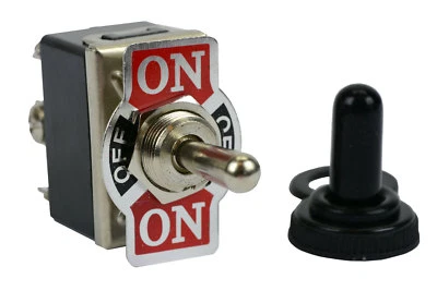 TEMCO 20A 125V Toggle Switch (ON)-OFF-(ON) DPDT 6 Terminal Momentary 2 SIDE+Boot