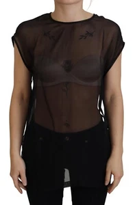 DOLCE & GABBANA Top Black Mesh Transparent Blouse Pullover IT40/US6/S RRP 820usd - Picture 1 of 8