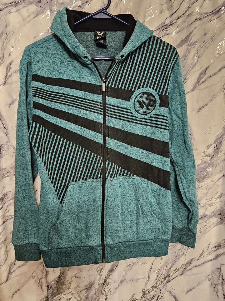 Moletom com capuz escolar Shaun branco infantil masculino manga longa listra gráfica azul tamanho G/12 - Imagem 1 de 4