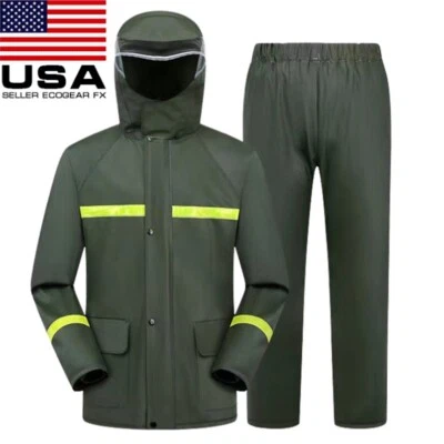 Waterproof Rain Suits Heavy Duty Raincoat Fishing Rain Gear Jacket And Pants Men - Image 1 of 4