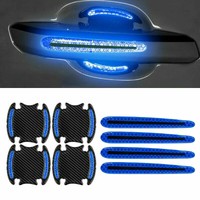 Blue Carbon Fiber Epoxy Safety Reflective Sticker Car Handle Door Bowl Warning