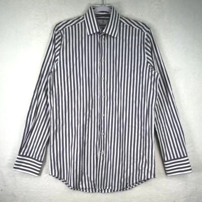 Camisa Christian Lacroix Para Hombre Pequeña Púrpura Rayas Botón Elastizada Ajuste Contemporáneo Foto 1 de 4