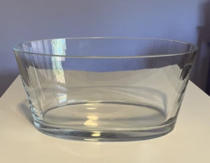 Kristall moderne klare schwere Basis dicke Seiten ovale Schüssel 11,75" x 7,75" - Bild 1 von 13