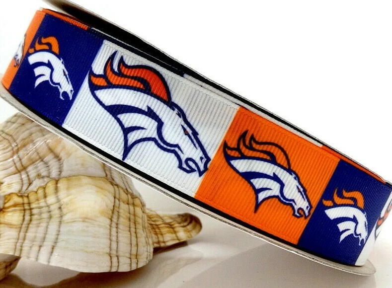 7/8 INCH 22mm GROSGRAIN RIBBON Hair Bow Supplies Wholesale Broncos - Image 1 of 1