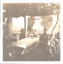 Grèce, à table, au monastère Vintage print,  Tirage argentique  9x9  Circa