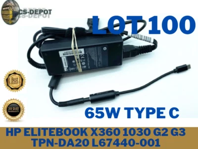 LOTE100 65W USB-C Tipo-C F/ HP/Lenovo/Acer/Asus Adaptador Chromebook Cargador para Laptop Foto 1 de 4