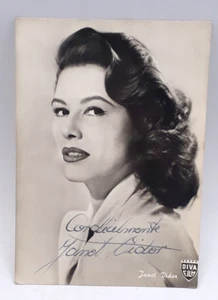 JANET VIDOR Autografo manoscritto originale Hand Signed Autograph Cartolina - Imagen 1 de 1