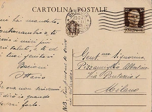 CARTOLINA POSTALE CENT.30 1941 DA BRESCIA A MILANO C3-6 - Imagen 1 de 1