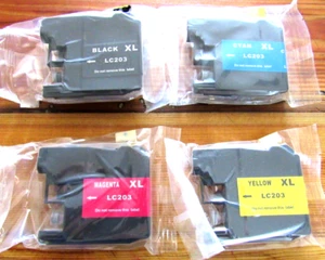 LC203XL  Printer Ink Off brand Sealed Unopened LOT OF 4 COLORS NEW OPEN BOX - Picture 1 of 3