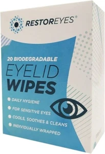 Toallitas para párpados biodegradables Restoreyes 60-120 toallitas individuales para ojos sensibles - Imagen 1 de 6