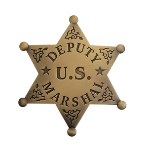 US Deputy Marshal Badge Collectable Western Bronze Plated Wild West Badge - Picture 1 of 5