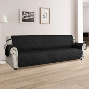 4-Seater Sofa Cover Waterproof Scratch-resistant Couch Cover Black 135*87inch - Picture 1 of 16