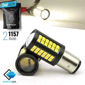 Syneticusa:2x 1157 2835 64-LED 6000K White Turn Signal,Parking,Tail Light Bulbs - Picture 1 of 9