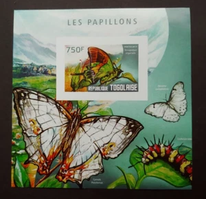 2014 BUTTERFLY IMPERF SHEET VF MNH FRANCE TOGO K1 - Picture 1 of 2