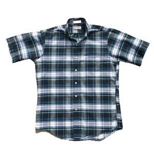 Vintage 90's LL Bean Short Sleeve Button Down Shirt Medium Plaid Made In USA - Picture 1 of 12