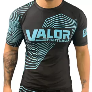 Geometric Design No Gi BJJ/MMA Rash Guard - Blue/Black - Valor Fightwear - Picture 1 of 13