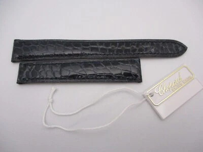 Genuine CHOPARD Dark Blue Leather 14mm x 12mm Watch Strap Bands 105 + 70mm & Tag - Image 1 of 4