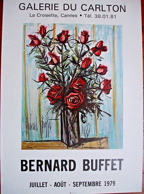 AFFICHE  BERNARD BUFFET- GALERIE DU CARLTON-CANNES 1979- 63X44 CM - Photo 1/4