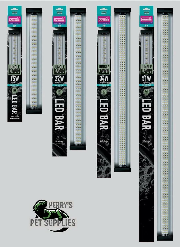 Arcadia Jungle Dawn LED Bar Vollspektrum Licht 15w, 22w, 34w, 51w ALLE GRÖSSEN - Bild 1 von 1