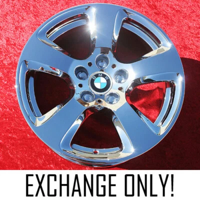 EXCHANGE Set of 4 Chrome 17" BMW 525i 528i 530i 535i 545i OEM Wheels Rims 71198 - Image 1 of 4