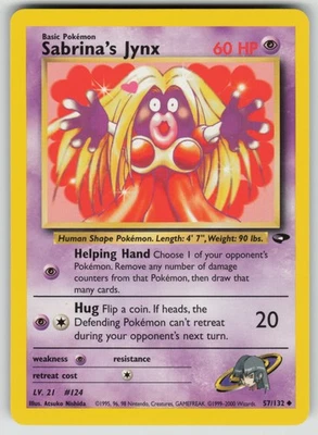 Pokemon Sabrina's Jynx Uncommon Unlimited Gym Challenge 057/132 NM - Image 1 of 2
