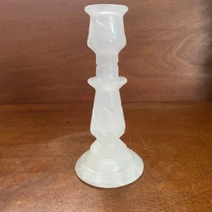 Vintage White Onyx Candle Holder Made In Mexico 7" tall - Picture 1 of 3