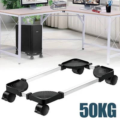 Desktop-Ständer PC Ständer mit Rollen Tower Computerständer Büro Schwarz NEU - Bild 1 von 4