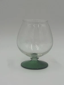 Vintage Green Base Stem Glass Goblet Barware Wine Juice Cup Retro Style - Picture 1 of 14