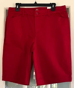 St. John's Bay Bermuda Shorts, rot Baumwolle Midrise, Gr. 14, NEU - Bild 1 von 6
