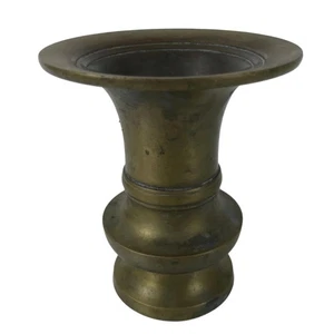 Japanese Buddhist Altar Fitting Brass Flower Vase Hanatate Butsugu Brown BA582 - Picture 1 of 7