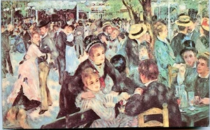 RENOIR-DANCE AT LE MOULIN DE LA GALETTA (1876) -5 1/4x 3 1/4 MINI PRINT ON BLOCK - Picture 1 of 2