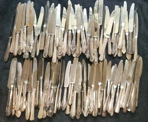 100 Silver Plate DINNER KNIFE  Silver plate Silverware Flatware for crafts - Picture 1 of 8